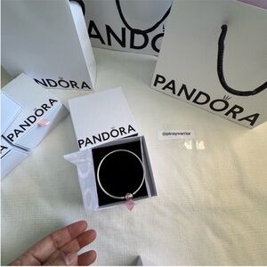 Pandora Silver Bracelet with Pink Charm